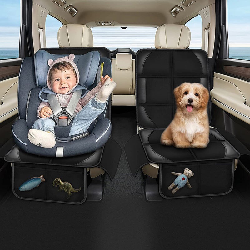 Car Seat Protector Black 600D Waterproof Oxford Cloth - Slip-Resistant Backing Car Seat Protective Cover for Vehicle Seats, Child Safety Seats and Pet Owners - Image 4