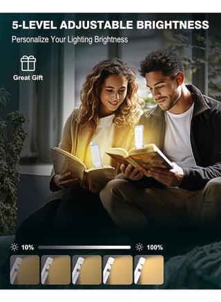 Reading Light, Clip on Book Reading Light,Portable Book Light for Reading in Bed, 3 Colors And 5 Brightness Dimmable Eye Care, Rechargeable Book Lamp with 30/60-min Timer for Kids, Night Reading Lover - view 3