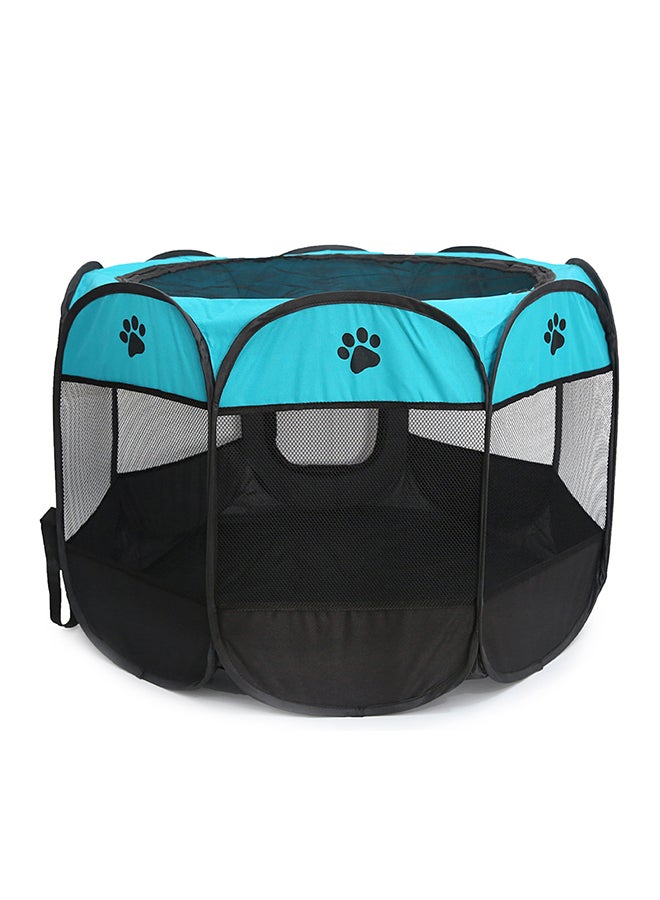 Loquat Detachable Foldable Octagonal Puppy Playpen Cage Blue 58x3x38centimeter - Image 1