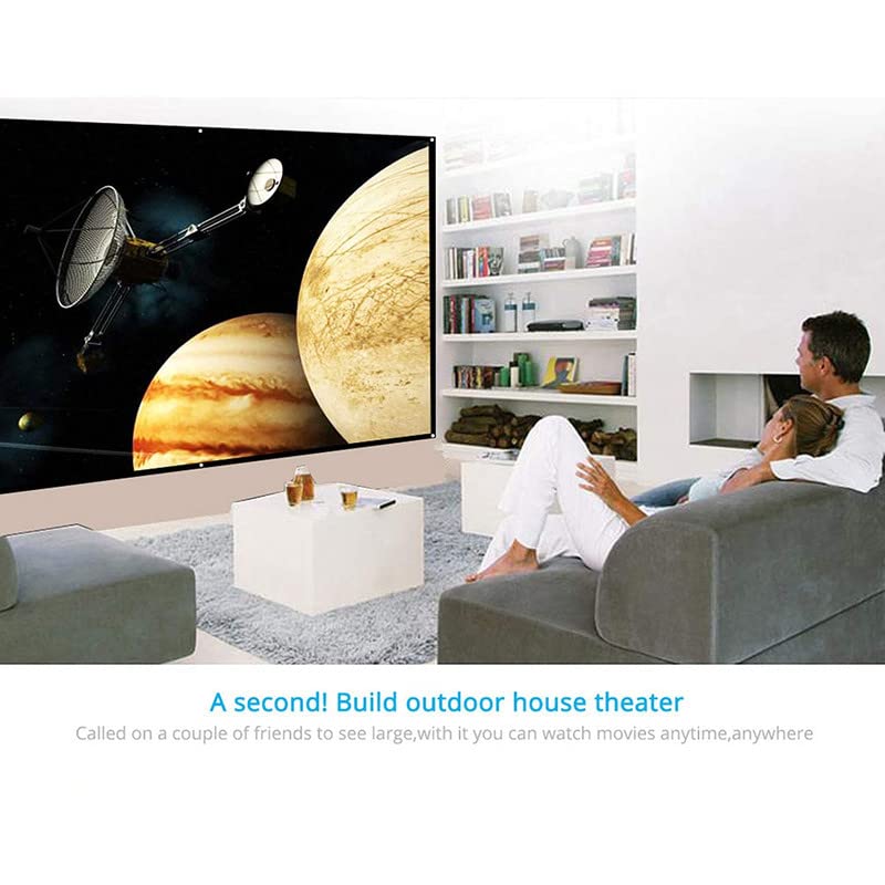 SAVSOL 60 Inch Portable Projector Screen HD 16:9 White Video Projection Foldable Eyelet for Home Theater Movies Indoors Outdoors M+9 - Image 3
