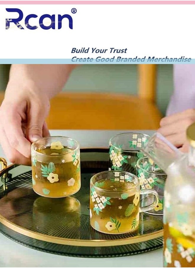 Rcan Gold Handle Acrylic Tray, Jewelry Decoration Tray, Candle Tray, Dressing Table and Bathroom Table Storage Tray  - Image 2