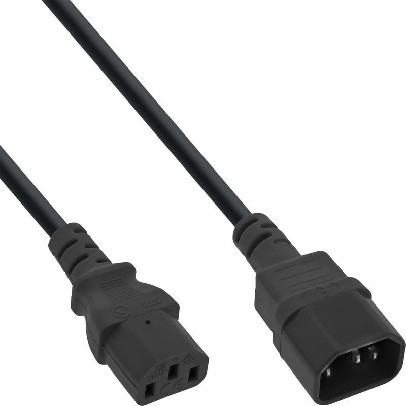 إن لاين كابل تمديد IEC من النوع C13 إلى C14 بطول 0.3 متر أسود من InLine 16603A للأجهزة المزودة بمنفذ IEC C13 أو C14 - Image 1