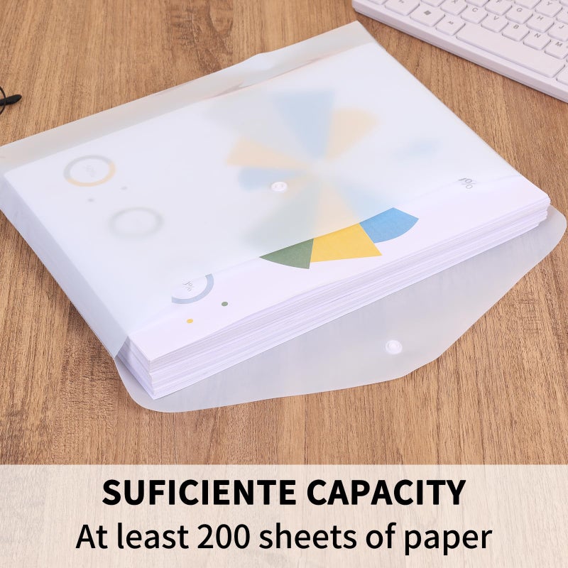 EOOUT 14pcs Plastic Envelopes, Plastic Folders for Documents, Poly Folders with Snap Closure, A4 Size, Letter Size, for School and Office Supplies - Image 3