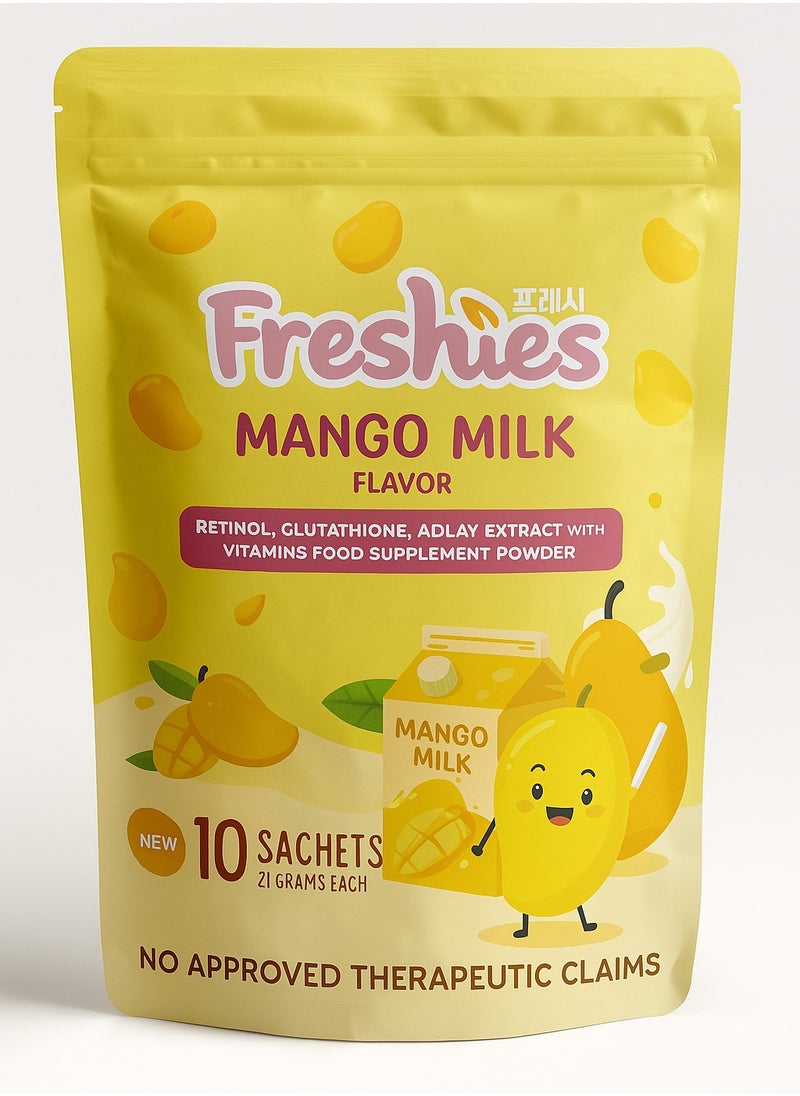 Freshies - Freshies Beauty Drink Mango Milk – 21g x 10 Sachets | Skin Brightening Whitening Drink with Glutathione & Vitamins - Image 1