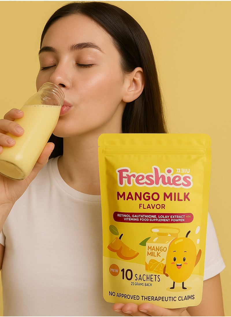 Freshies - Freshies Beauty Drink Mango Milk – 21g x 10 Sachets | Skin Brightening Whitening Drink with Glutathione & Vitamins - Image 1