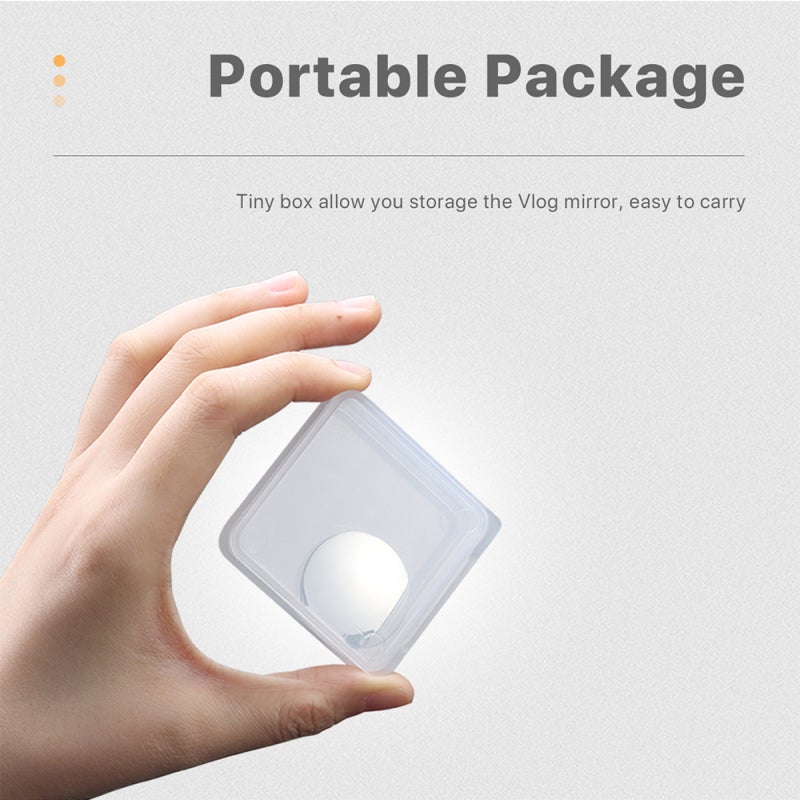 Selfie Mirror: Silver Compact Round - Distortion-Free Image Reusable Nano Sticker Vlog Mirror for Smartphone Selfies Vlogging - Image 4