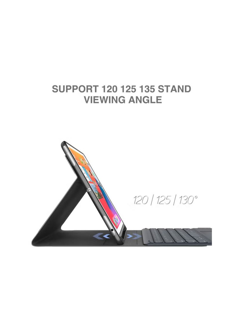 Keyboard Case with Touchpad for iPad 10.2 9th Generation 2021/8th Gen 2020/7th Gen 2019 Magnetically Detachable Wireless Keyboard Case for iPad New 10.2 Built-in Trackpad&Pencil Holder (Black) - Image 5