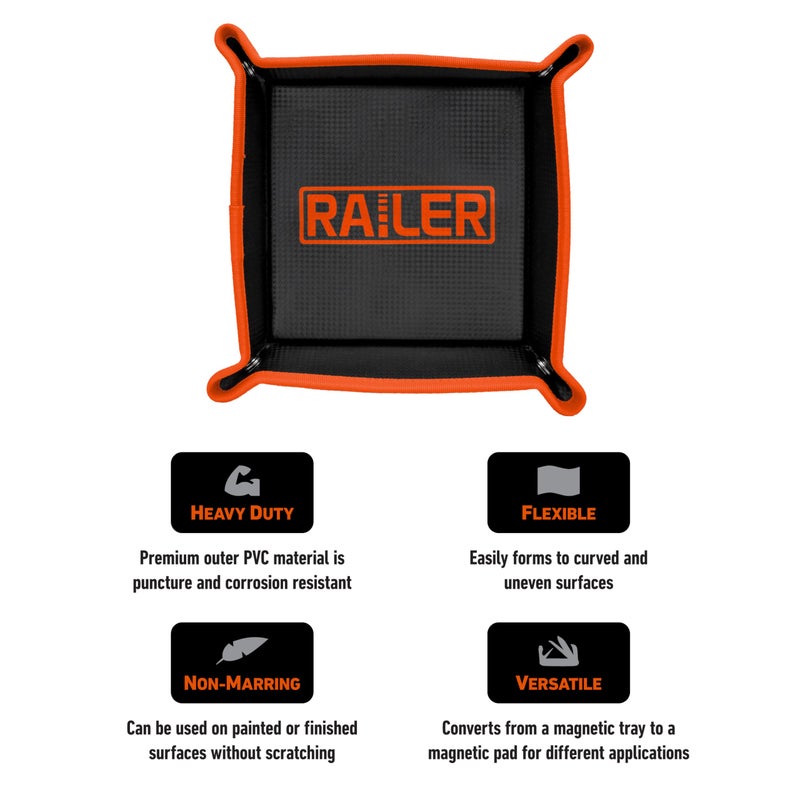 Railer MagMat Tray â€“ Magnetic Tool Mat & Parts Tray â€“ 10x10 Flexible Magnetic Mat Holds 17 lbs â€“ Heavy Duty Magnet Pad for Mechanics â€“ Non-Slip Magnetic Work Mat & Tool Pad for Auto Repair - Image 3