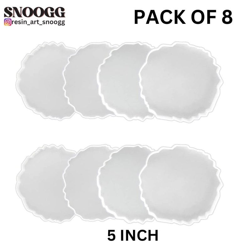 Snoogg SNOOGG Pack of 6 inch / 8 Piece Agate Shape Mould Epoxy Resin Casting Moulds for Making and DY Coaster, Cups Mats, Photo Display, Mantra Frame,Home Decoration and More.  - Image 2