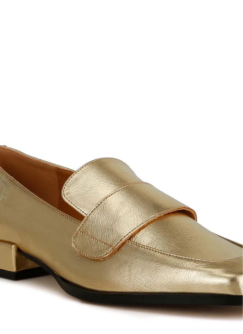 London Rag Metallic Penny Loafers in Gold
