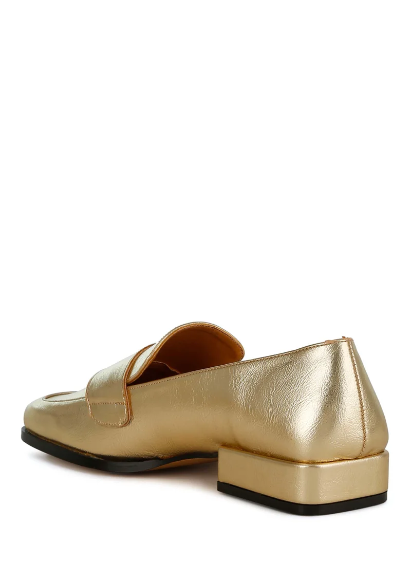 London Rag Metallic Penny Loafers in Gold