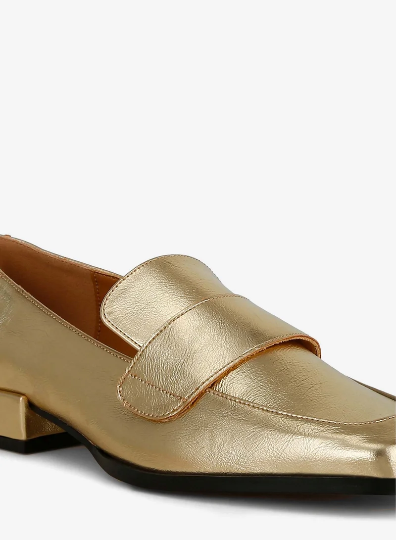 London Rag Gold Metallic Penny Loafers in Gold for Women | Best Price UAE
