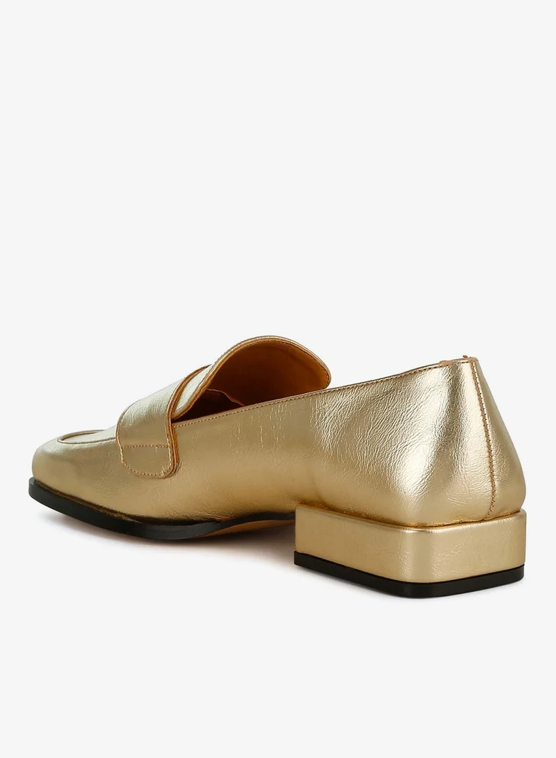 London Rag Gold Metallic Penny Loafers in Gold for Women | Best Price UAE