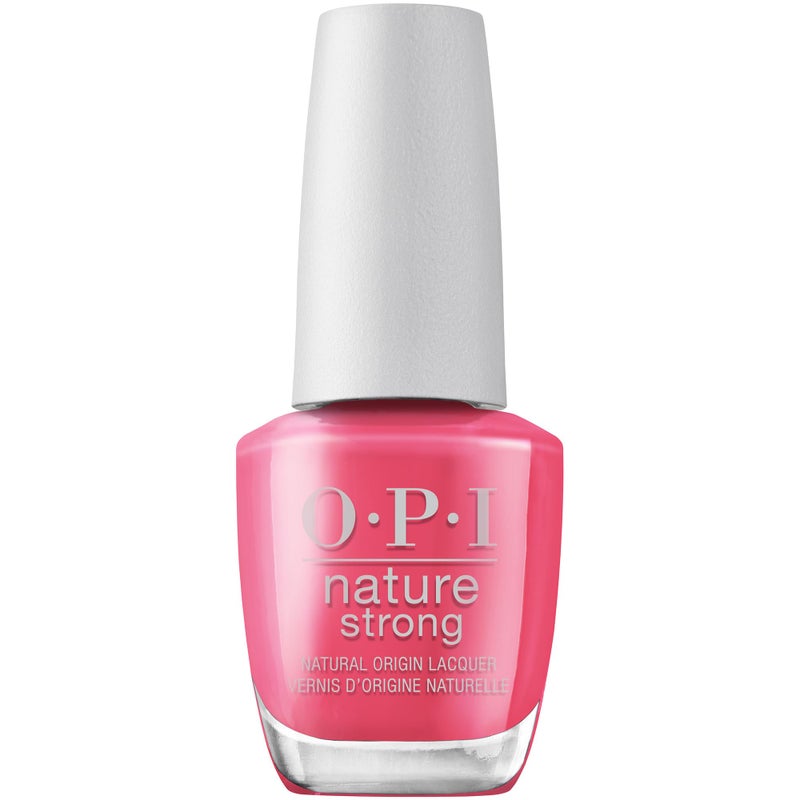 OPI Nature Strong A Kick in the Bud | Opaque Bright Pink CrÃ¨me Natural Origin Nail Polish | Plant Based, Vegan, Cruelty Free - Image 1