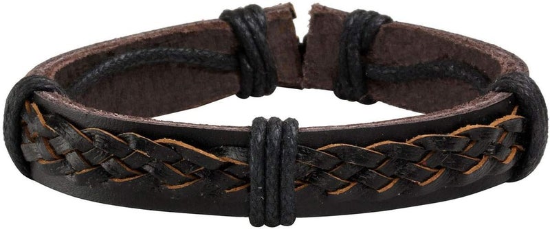 Mafnee Store Manfnee 6-12PCS Braided Faux Leather Bracelet Punk Cuff Wrap Bracelets for Men Women Adjustable - Image 5
