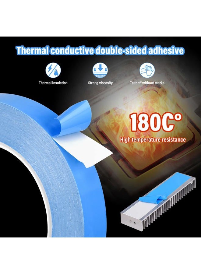 HOAOH Thermal Adhesive Tape, 25m x 10mm x 0.20mm Double Side Thermal Tapes Cooling Heatsink Pad Apply to LED, IGBT IC Chip Computer CPU GPU Modules MOS Tube SSD Drives - Image 4