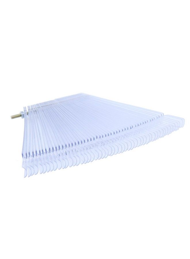 Adecco LLC 50 Pcs Transparent Nail Swatches Sticks Fanshaped Nail Art Tips Nail Polish Display Board Practice Sticks With Metal Screw Holder - Image 4