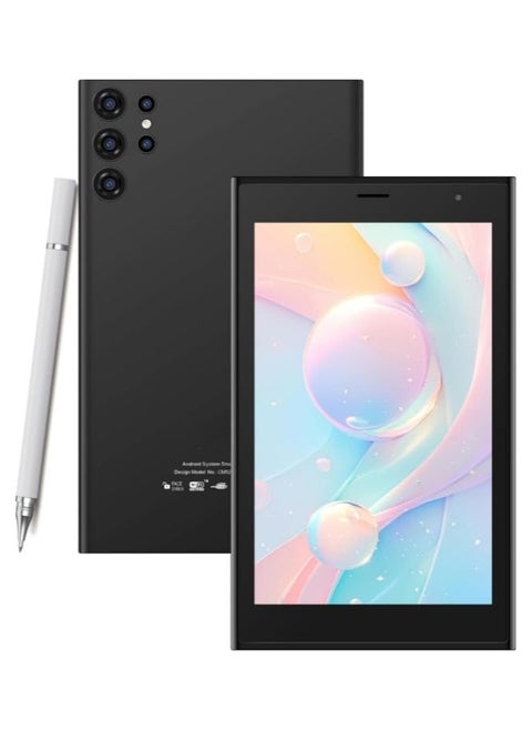 CM524 7-inch Tablet, 6GB RAM 128GB STORAGE 5g Tablet Single SIM WiFi, Kids Tab Zoom Tiktok and Chat GPT Supported Dual Camera, Android 15 Slim Tablet with Stylus (Black)