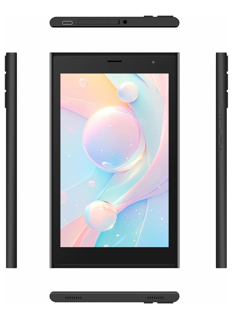 CM524 7-inch Tablet, 6GB RAM 128GB STORAGE 5g Tablet Single SIM WiFi, Kids Tab Zoom Tiktok and Chat GPT Supported Dual Camera, Android 15 Slim Tablet with Stylus (Black)