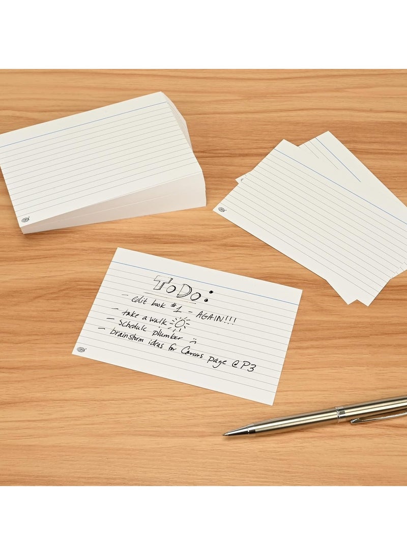 FIS® Ruled Record Cards or Index Cards, Size:5"x3" Inches (127x76mm), One Side Single Ruled, 240gsm, 100 Sheets Per Packet, Packet of 3 Pieces, White Color-FSIC53RP-3 - Image 3