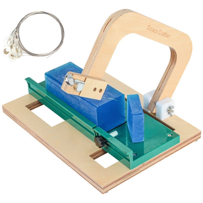 SOAP CUTTER WITH ADJUSTABLE CUTTING WIRE SOAP SLICER TOOL FOR DIY SOAP CHEESE BUTTER CAKE BREAD MAKING WOODEN