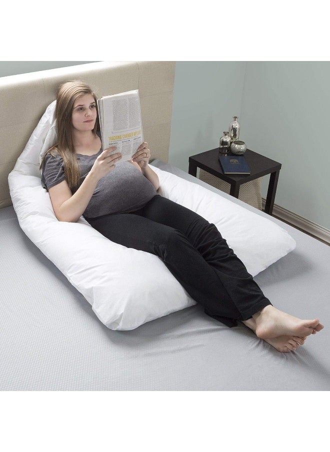 Generic U Shape Full Body Pillow For Pregnant Women Pain Relief Maternity Belly Support Sleep Pregnancy Cushion Baby Nursing Pillow For Stomach Or Side Sleepers White Color  - Image 4