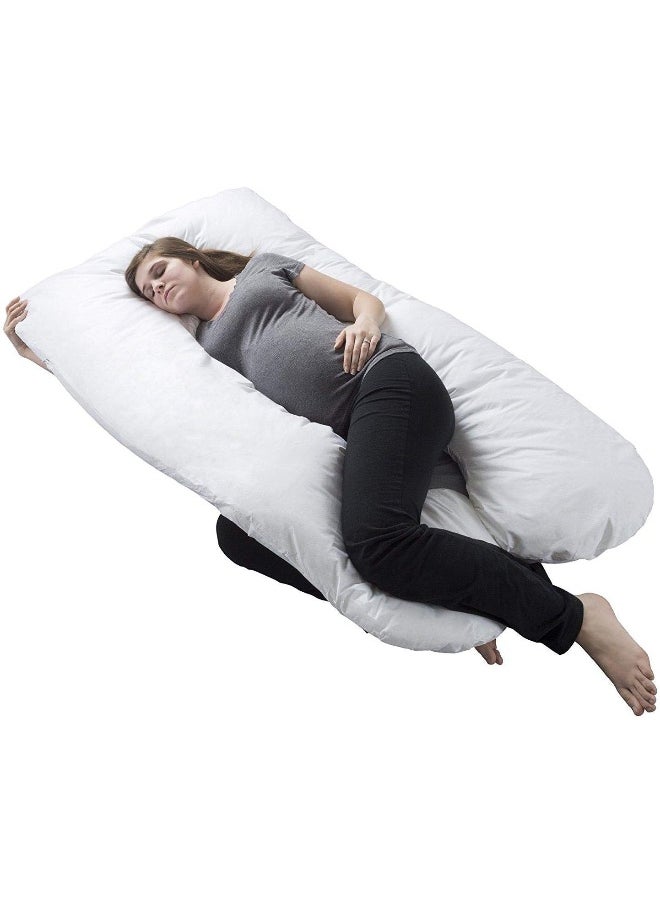 Generic U Shape Full Body Pillow For Pregnant Women Pain Relief Maternity Belly Support Sleep Pregnancy Cushion Baby Nursing Pillow For Stomach Or Side Sleepers White Color  - Image 2