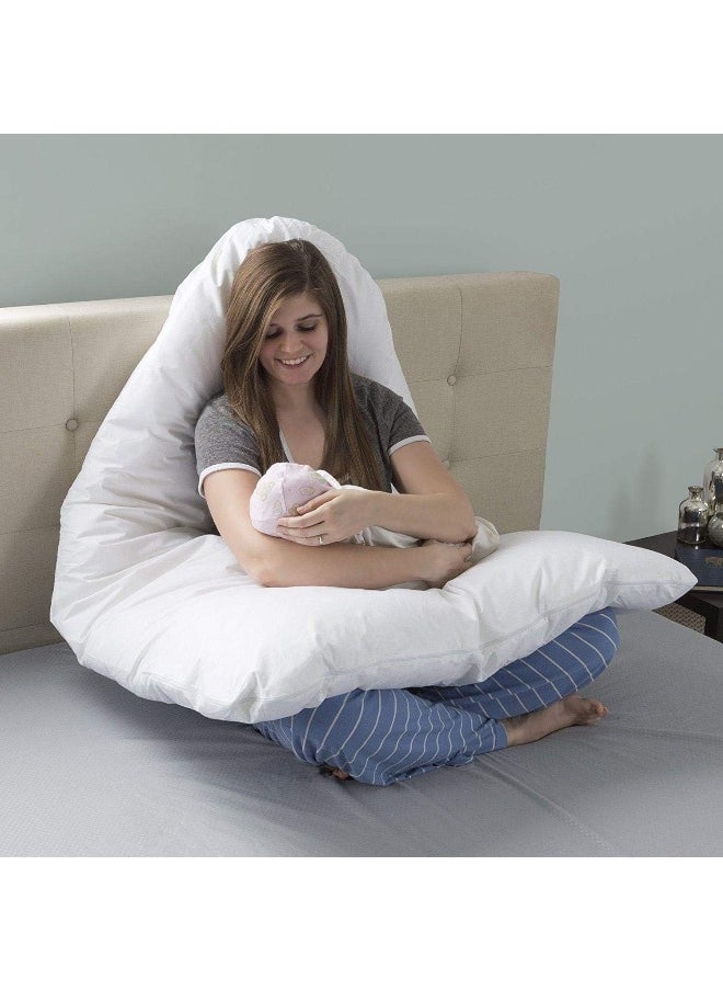 Generic U Shape Full Body Pillow For Pregnant Women Pain Relief Maternity Belly Support Sleep Pregnancy Cushion Baby Nursing Pillow For Stomach Or Side Sleepers White Color  - Image 3