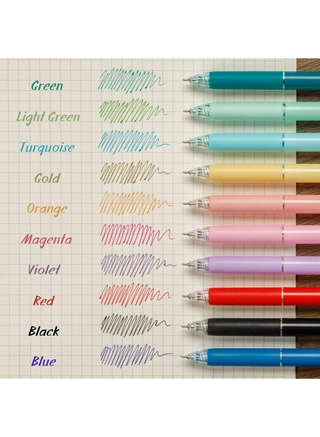 FLEXOFFICE 10-Pack Multicolor Pen, Retractable Ballpoint Pen Assorted Ink, 0.7Mm Fine Point, Back To School Supplies For Kids, Teens, Office Supplies For Adults, Gifting For Back To School - Image 2