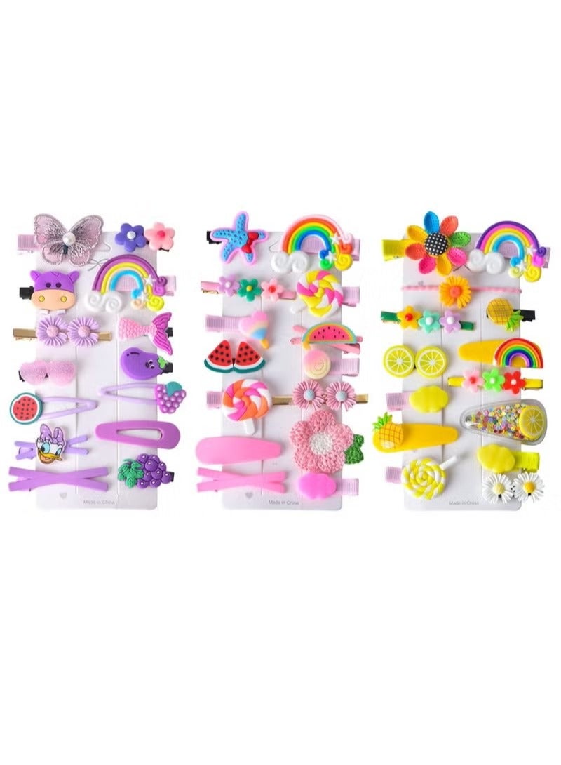 Baby Hair Clips, Hair Pin, Barrettes for Girls, Toddler Girls Hair Accessories, Kids Hair Clips for Styling, Flower Rainbow Candy Fruits Butterfly Cute Hair Clips for Girls 42 Pieces - Image 3