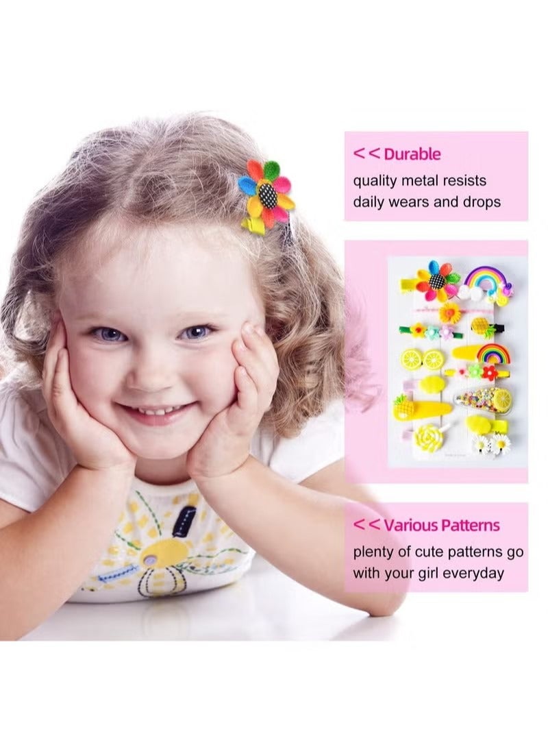 Baby Hair Clips, Hair Pin, Barrettes for Girls, Toddler Girls Hair Accessories, Kids Hair Clips for Styling, Flower Rainbow Candy Fruits Butterfly Cute Hair Clips for Girls 42 Pieces - Image 5
