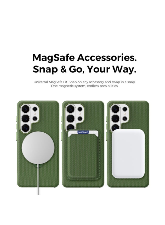 Tech Fabric Magnetic Invisible Rotating Stand Phone Case for Samsung Galaxy S26 Ultra / S25 Ultra / S24 Ultra / S23 Ultra, Dual Raised Edges Shockproof Cover - Image 5