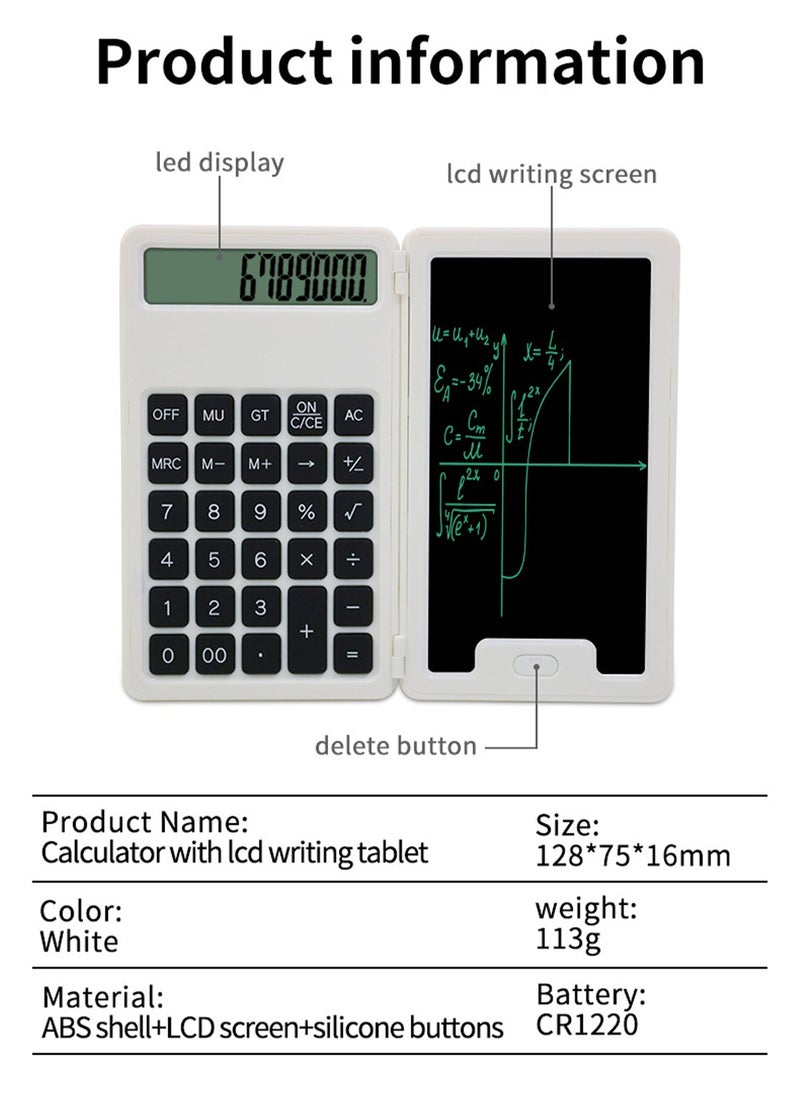 MaBaby - Scientific Calculators Foldable，Scientific Calculator with Notepad, Large 12-Digit Display Screen,  Ideal for Basic Math, Perfect School Supplies for Students - Image 1