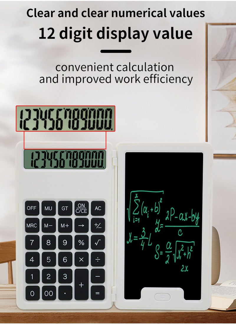 MaBaby - Scientific Calculators Foldable，Scientific Calculator with Notepad, Large 12-Digit Display Screen,  Ideal for Basic Math, Perfect School Supplies for Students - Image 1