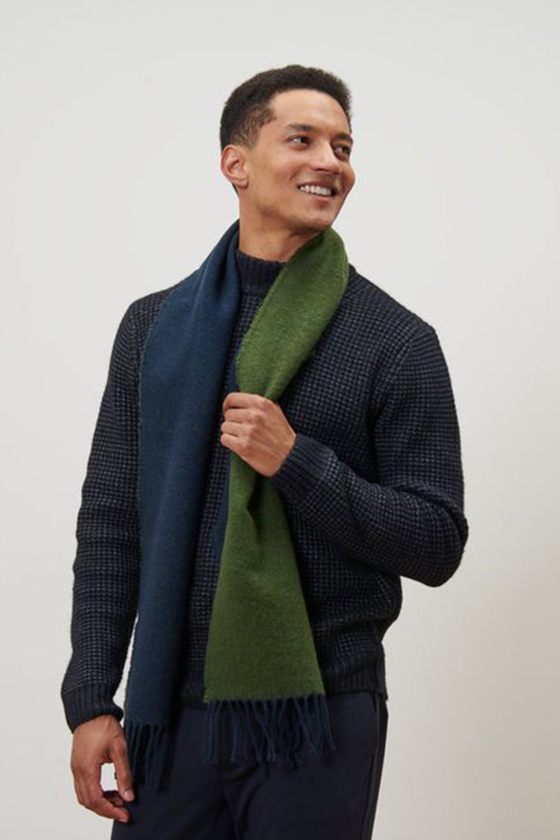 Tchibo وشاح رجالي منسوج 30 × 190 سم، أزرق داكن - Image 1