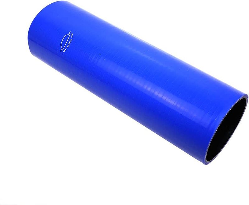 TenkeAuto 12" Long High Performance 4-Ply Reinforced 3.5" ID Straight Coupler Silicone Hose (Blue) - Image 1
