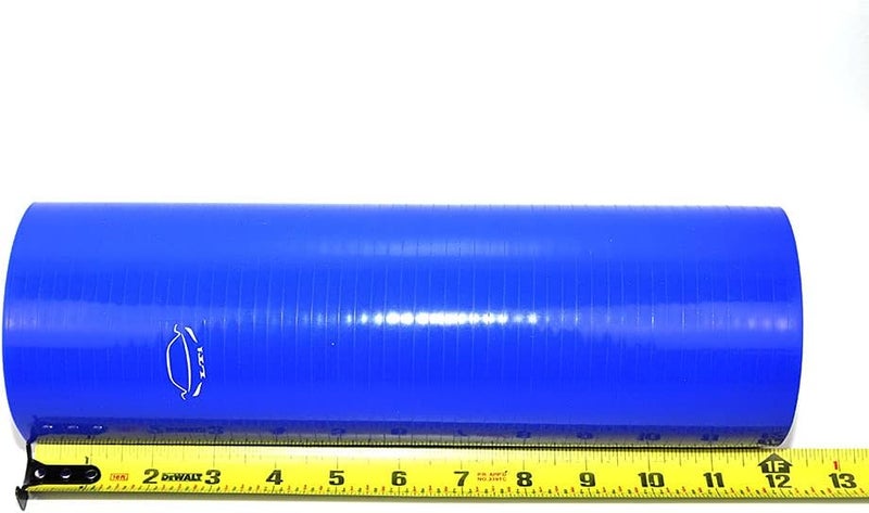 TenkeAuto 12" Long High Performance 4-Ply Reinforced 3.5" ID Straight Coupler Silicone Hose (Blue) - Image 2