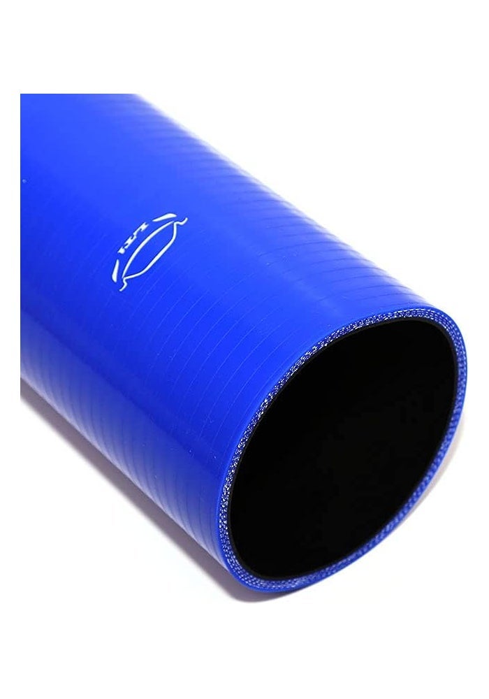 TenkeAuto 12" Long High Performance 4-Ply Reinforced 3.5" ID Straight Coupler Silicone Hose (Blue) - Image 3
