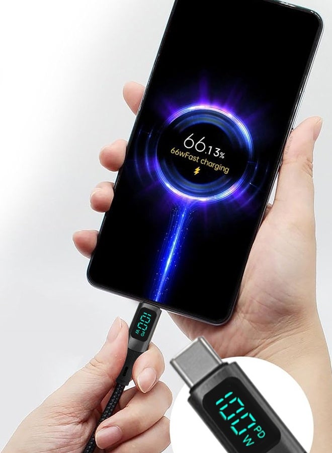 100W Fast Charging Cable USB-C to USB-C - Built-in Power Display, PD 3.0 & Durable Braided Design 1M - Image 5