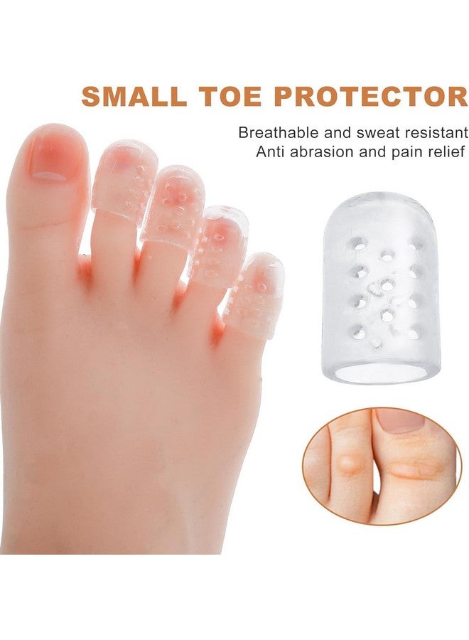 ARUP أروپ غطاء أصابع القدم المرطب سيليكون واقيات الأصابع والقدمين شفاف وقابل للتنفس الجمال والعناية الشخصية أغطية أصابع القدم السيليكونية غطاء واقي للأصابع لتخفيف الألم للنساء (10 قطع) - Image 2