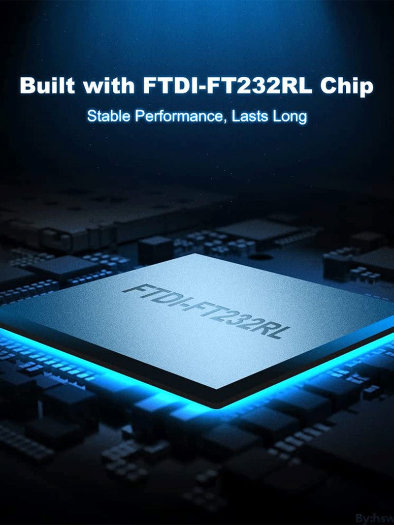 CableCreation USB to RS232 Adapter with FTDI Chipset, USB 2.0 Male to RS232 Female DB9 Serial Converter for Cashier Register, Modem, Scanner, Industriual Machinery, CNC and Above,Black - Image 4