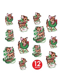 Beistle Beistle 20054 Vintage Christmas Reindeer Cutouts 12 Piece, 10" & 14", Multicolored  - Image 3