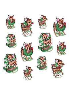 Beistle Beistle 20054 Vintage Christmas Reindeer Cutouts 12 Piece, 10" & 14", Multicolored  - Image 1