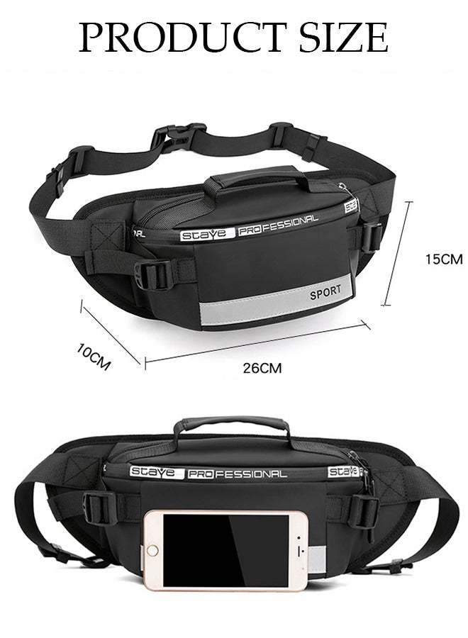 DUNISO Multifunctional Waist Bag For Men Panel Utility Shoulder Bag Crossbody Bag For Cycling Hiking Travelling Pouch Pack Waist Bag with Reflective Strip For Outdoor Sports - Image 4