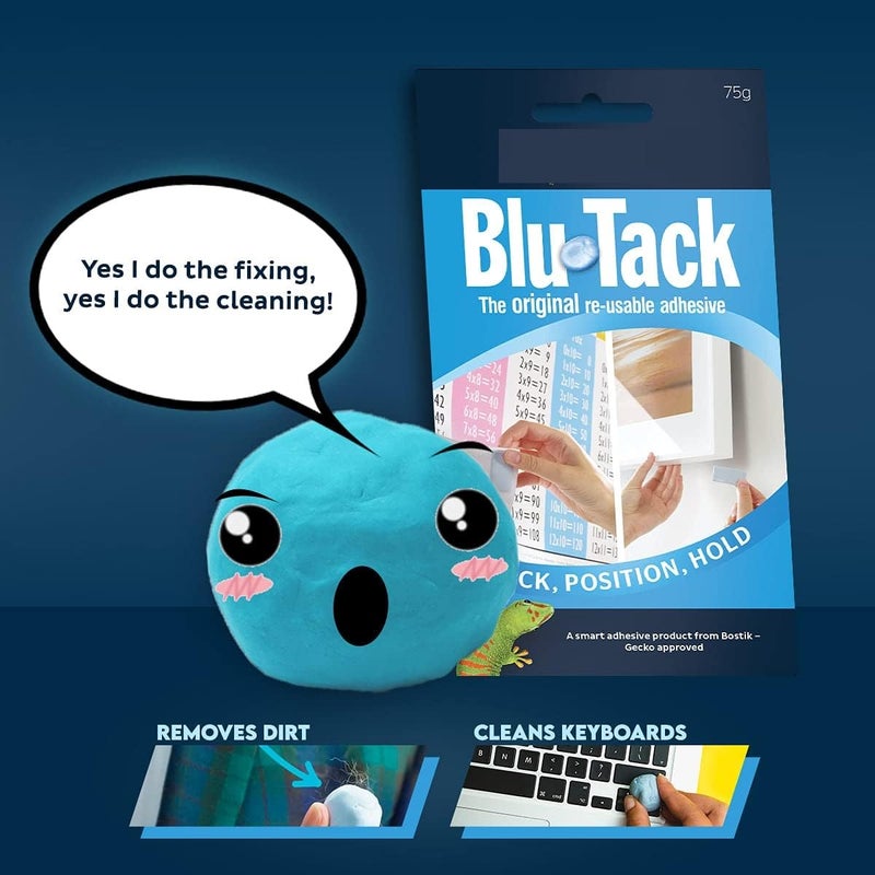 Lucky Blu Tack, Multipurpose Reusable Adhesive, Clean, Safe & Easy to Use, Non-Toxic, Handy (75g, 4) - Image 4
