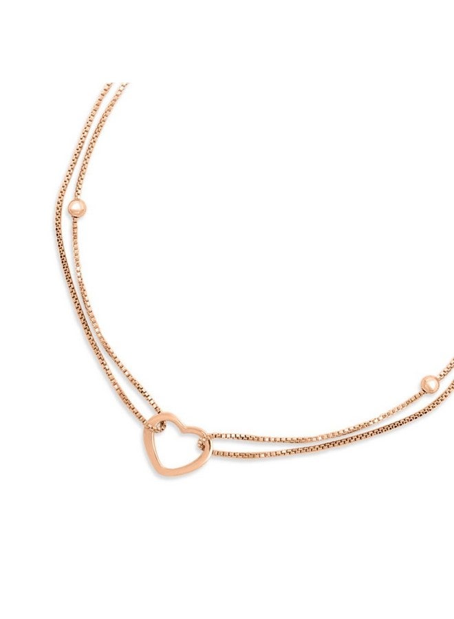 ZAVYA 925 Sterling Silver Modest Heart Rose Gold Plating Chain Anklet (Pair) | Gift for Women & Girls | With Certificate of Authenticity & 925 Stamp |Rakhi Gift for Sister - Image 4