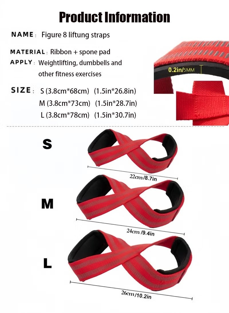 ماسكابوني أحزمة رفع الأثقال بشكل 8 مع دعم المعصم، حزام قبضة مانع للانزلاق لتمارين الديدلفت والقوة، أداة تمارين رياضية ثقيلة - Image 2