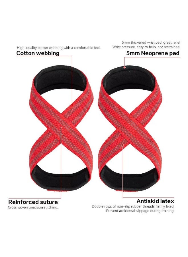 ماسكابوني أحزمة رفع الأثقال بشكل 8 مع دعم المعصم، حزام قبضة مانع للانزلاق لتمارين الديدلفت والقوة، أداة تمارين رياضية ثقيلة - Image 3