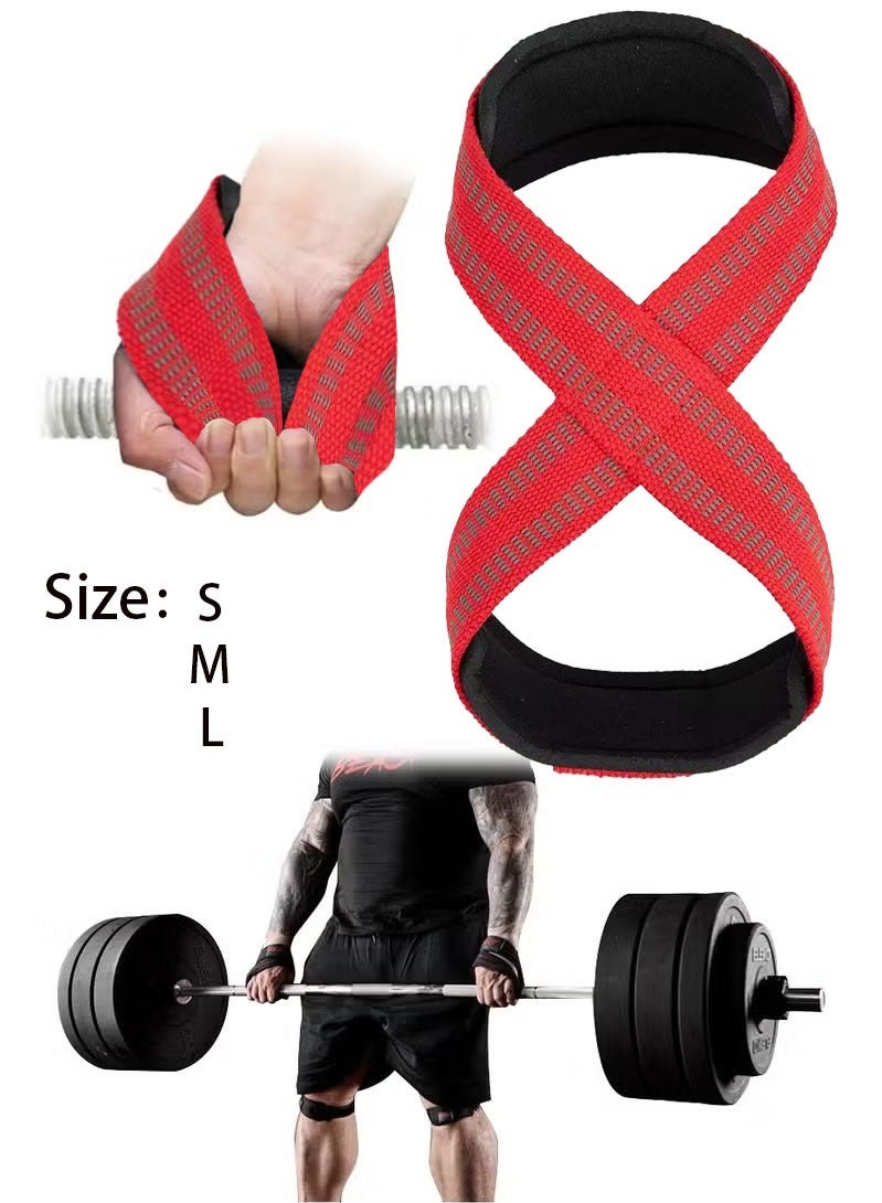 ماسكابوني أحزمة رفع الأثقال بشكل 8 مع دعم المعصم، حزام قبضة مانع للانزلاق لتمارين الديدلفت والقوة، أداة تمارين رياضية ثقيلة - Image 1