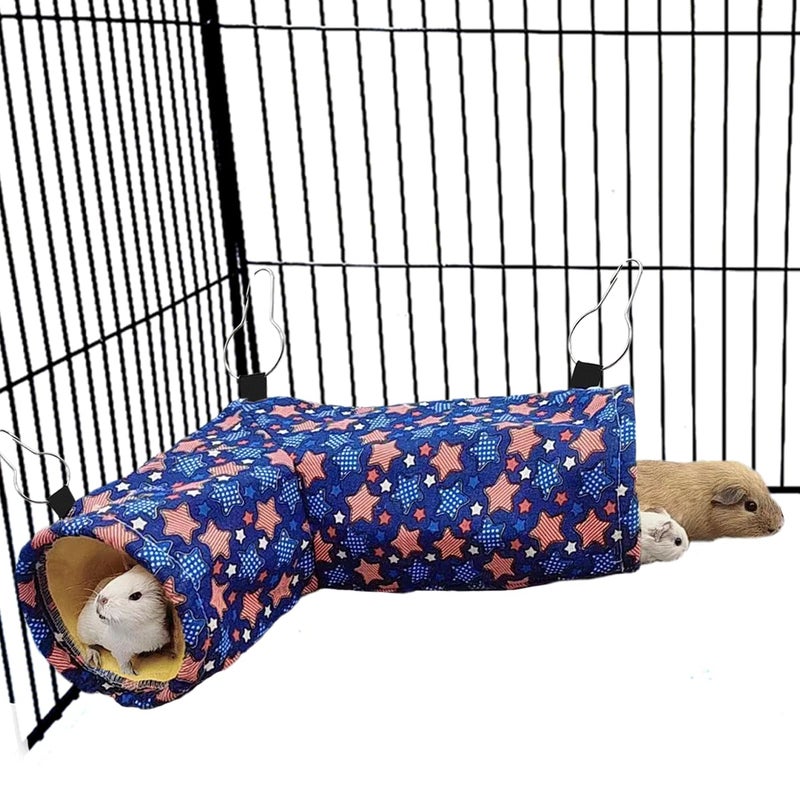 EAEDMY Guinea Pig Rat Tunnel Ferret Hammock, Small Animal Corner Tunnel & Tubes & Bed for Hedgehog Piggy Chinchilla Hideout Toys and Cage Accessories (1. Tunnel) - Image 1